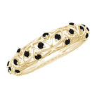 Rosec Jewels-Round Cut Certified Black Onyx Filigree Wedding Band