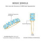 Genuine Oval Cut Aquamarine Half Eternity Ring for Women AAA - Rosec Jewels