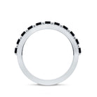 Certified Lab Grown Black and White Diamond Half Eternity Band Ring for Women AAAA ( Synthetic ) - Rosec Jewels