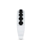 Certified Lab Grown Black and White Diamond Half Eternity Band Ring for Women AAAA ( Synthetic ) - Rosec Jewels