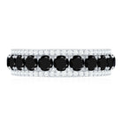 Certified Lab Grown Black and White Diamond Half Eternity Band Ring for Women AAAA ( Synthetic ) - Rosec Jewels