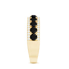 Certified Lab Grown Black and White Diamond Half Eternity Band Ring for Women AAAA ( Synthetic ) - Rosec Jewels