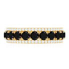 Certified Lab Grown Black and White Diamond Half Eternity Band Ring for Women AAAA ( Synthetic ) - Rosec Jewels