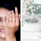 Natural Emerald Filigree Wedding Band for Women AAA - Rosec Jewels