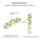 Natural Emerald Filigree Wedding Band for Women AAA - Rosec Jewels