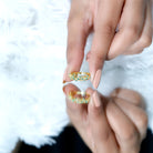 Natural Emerald Filigree Wedding Band for Women AAA - Rosec Jewels