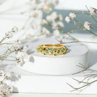 Natural Emerald Filigree Wedding Band for Women AAA - Rosec Jewels