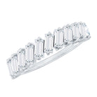 Certified Moissanite Baguette Cut Half Eternity Ring D-VS1 - Rosec Jewels