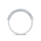 Certified Moissanite Baguette Cut Half Eternity Ring D-VS1 - Rosec Jewels