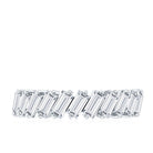 Certified Moissanite Baguette Cut Half Eternity Ring D-VS1 - Rosec Jewels