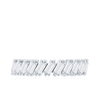 Certified Moissanite Baguette Cut Half Eternity Ring D-VS1 - Rosec Jewels