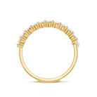 Certified Moissanite Baguette Cut Half Eternity Ring D-VS1 - Rosec Jewels