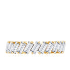 Certified Moissanite Baguette Cut Half Eternity Ring D-VS1 - Rosec Jewels