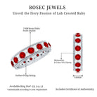 Rosec Jewels-Round Cut Lab Created Ruby and Diamond Wedding Band