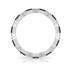 Certified Lab Grown Black and White Diamond 2 Row Eternity Band Ring AAAA ( Synthetic ) - Rosec Jewels