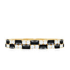 Certified Lab Grown Black and White Diamond 2 Row Eternity Band Ring AAAA ( Synthetic ) - Rosec Jewels