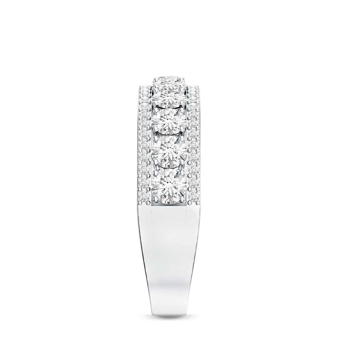 Rosec Jewels-Certified Moissanite Wedding Anniversary Band Ring for Women