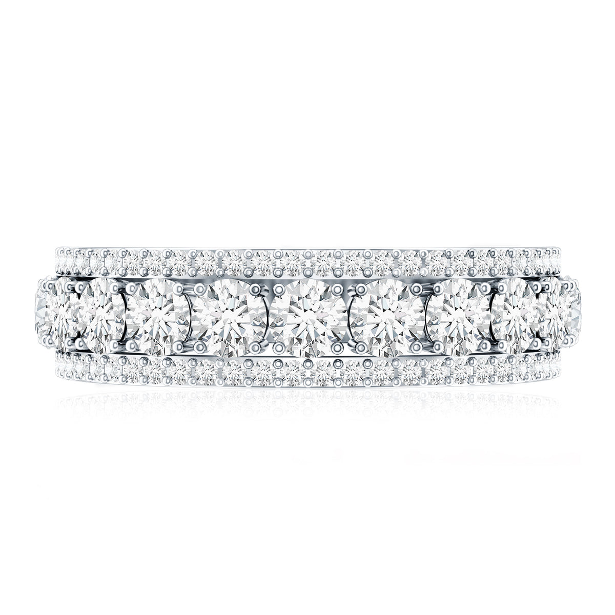Rosec Jewels-Certified Moissanite Wedding Anniversary Band Ring for Women