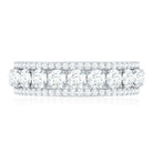 Certified Moissanite Wedding Anniversary Band Ring for Women D-VS1 - Rosec Jewels