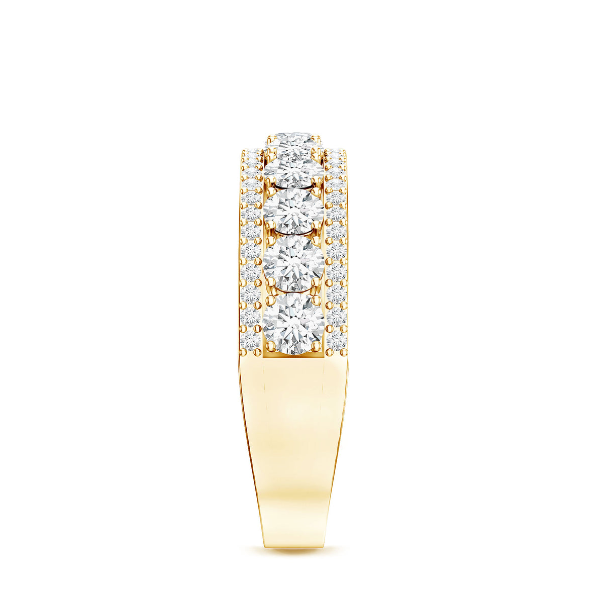 Rosec Jewels-Certified Moissanite Wedding Anniversary Band Ring for Women