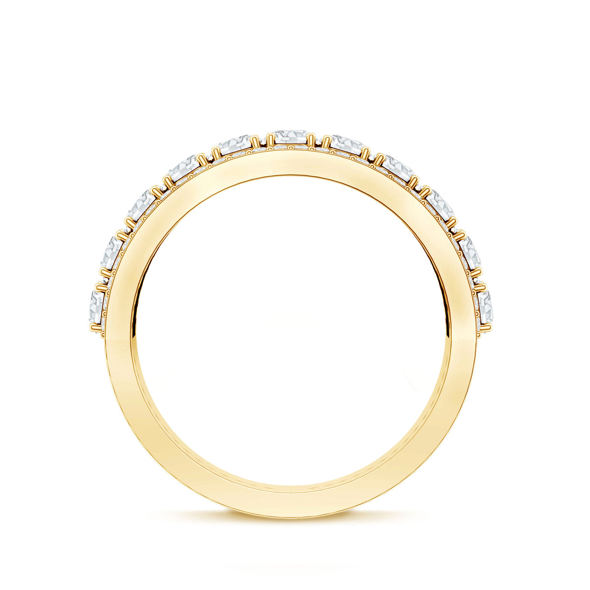 Rosec Jewels-Certified Moissanite Wedding Anniversary Band Ring for Women