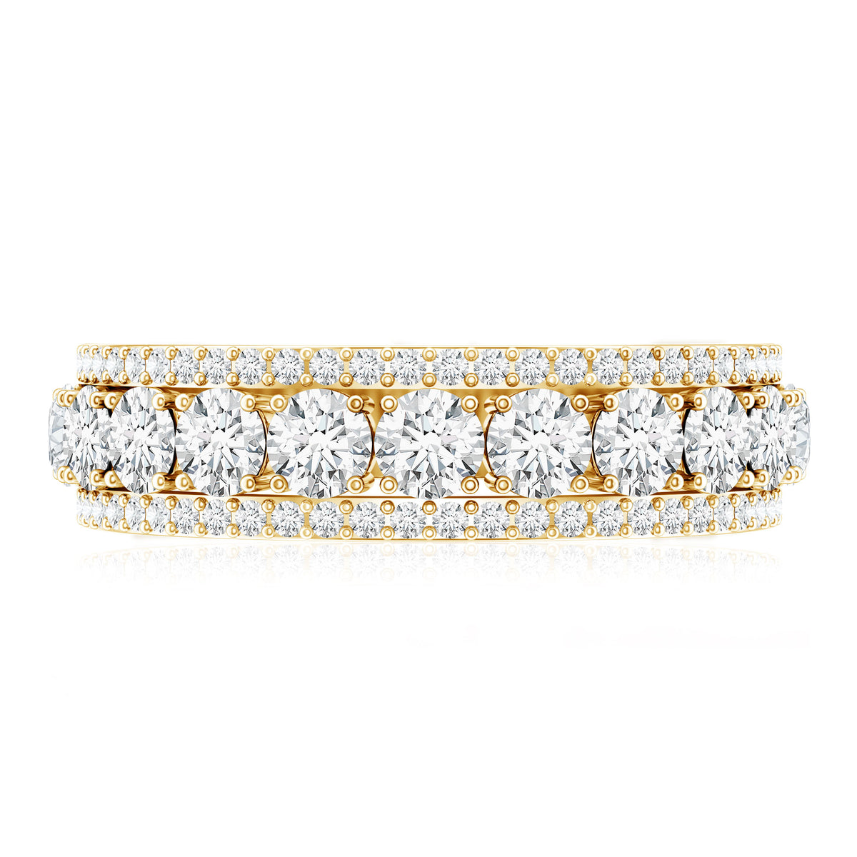 Rosec Jewels-Certified Moissanite Wedding Anniversary Band Ring for Women