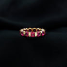 6.5 CT Bar Set Created Ruby Full Eternity Ring AAAA - Rosec Jewels
