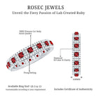 1.75 CT Princess Cut Created Ruby Wedding Band Ring with Diamond Accent AAAA - Rosec Jewels