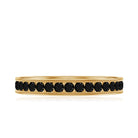 Black Onyx Wedding Band with Milgrain Detailing AAA - Rosec Jewels