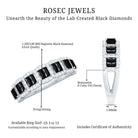 Rosec Jewels-Baguette Cut Lab Grown Black and White Diamond Half Eternity Band