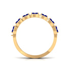 2.5 CT Lab Created Blue Sapphire Designer Eternity Ring with Moissanite Accent Lab Created Blue Sapphire - ( AAAA ) - Quality - Rosec Jewels
