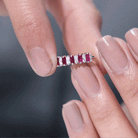 Minimalist Lab Created Ruby and Diamond Cluster Promise Ring AAAA - Rosec Jewels
