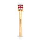 Minimalist Lab Created Ruby and Diamond Cluster Promise Ring AAAA - Rosec Jewels