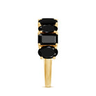 Oval and Emerald Cut Black Onyx Half Eternity Wedding Band AAA - Rosec Jewels