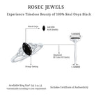 Genuine Black Onyx and Diamond Celtic Design Engagement Ring AAA - Rosec Jewels