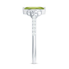 Natural 0.7 Carat Peridot Diamond Marquise Engagement Ring with Celtic Knot AAA - Rosec Jewels
