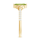 Natural 0.7 Carat Peridot Diamond Marquise Engagement Ring with Celtic Knot AAA - Rosec Jewels