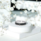 Oval Shaped Black Onyx Wedding Band for Women AAA - Rosec Jewels
