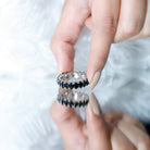 Oval Shaped Black Onyx Wedding Band for Women AAA - Rosec Jewels