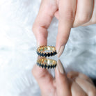 Oval Shaped Black Onyx Wedding Band for Women AAA - Rosec Jewels