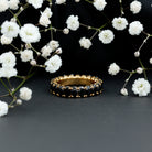 Oval Shaped Black Onyx Wedding Band for Women AAA - Rosec Jewels