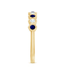 Art Deco Inspired Blue Sapphire and Diamond Geometric Half Eternity Ring AAA - Rosec Jewels