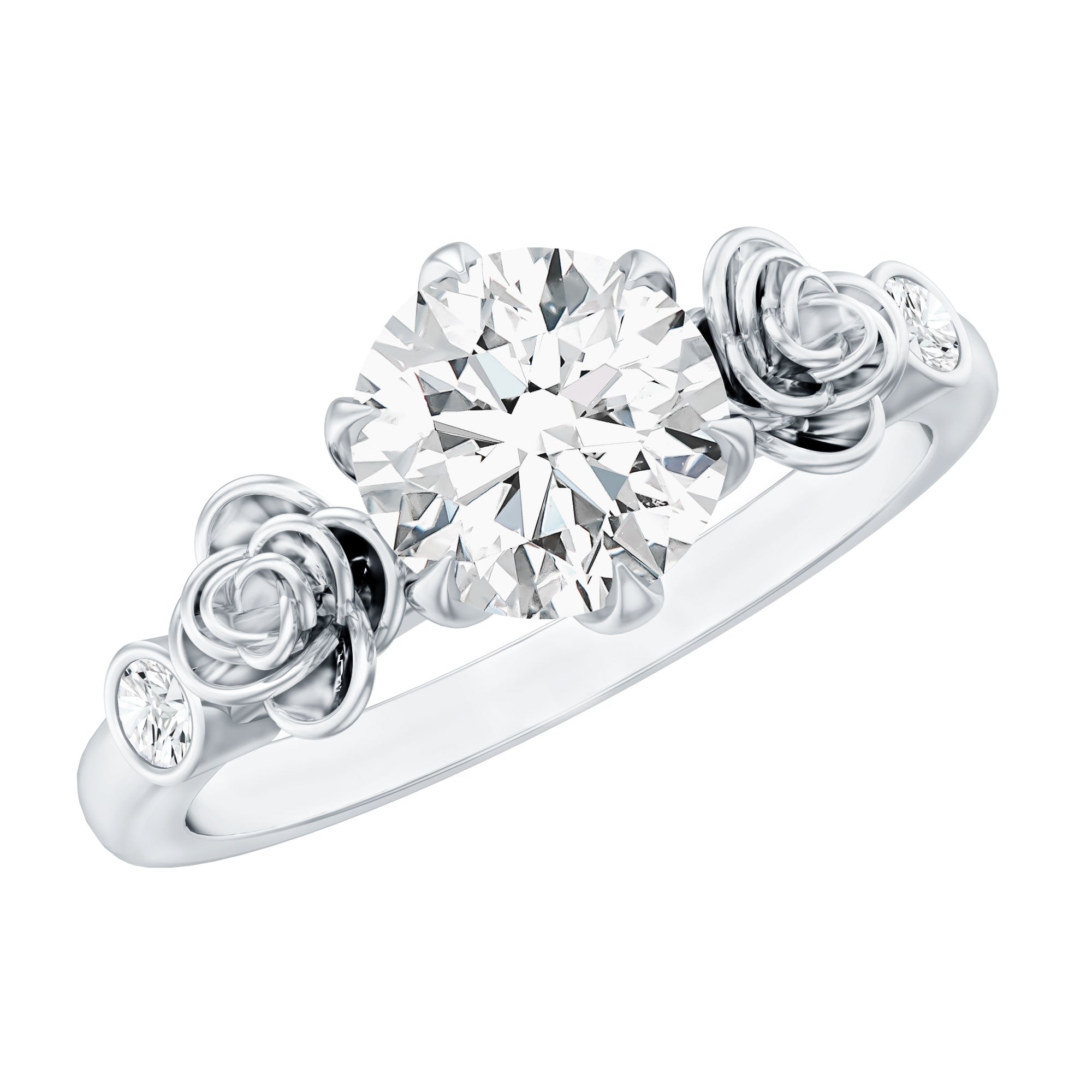 Brilliant Cut Moissanite Rose Engagement Ring For Women D-VS1 - Rosec Jewels
