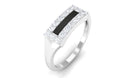 Rosec Jewels-Natural Mens Diamond Band Ring with Black Enamel