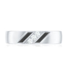 Rosec Jewels-Natural Mens Diamond Wedding Band with Black Enamel