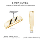 Rosec Jewels-Natural Mens Diamond Wedding Band with Black Enamel