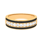 Rosec Jewels-Natural Diamond and Enamel Wedding Band for Men