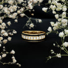 Rosec Jewels-Natural Diamond and Enamel Wedding Band for Men