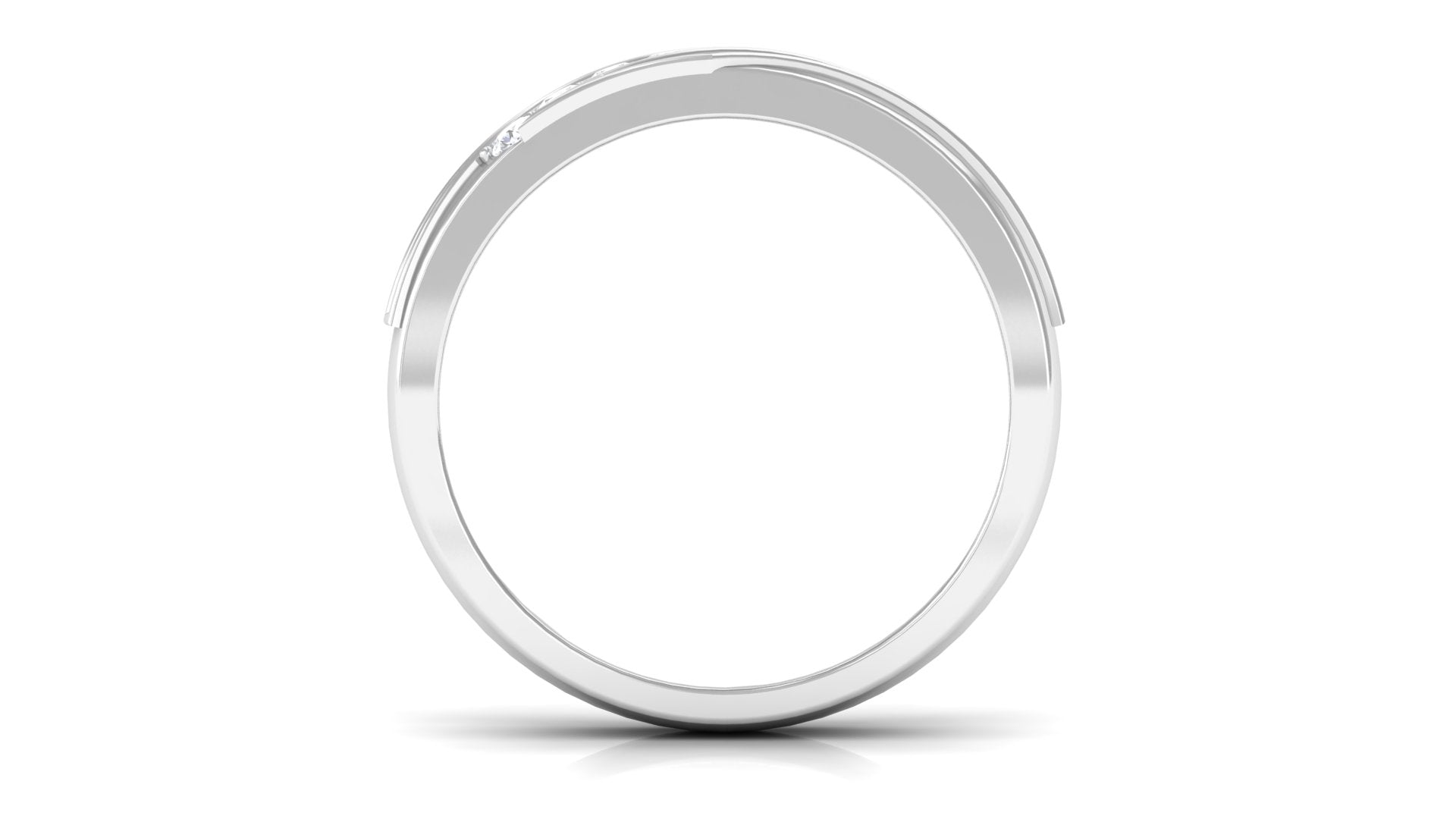 Certified Natural Diamond Mens Wedding Band with Black Enamel Natural - ( HI-SI ) - Rosec Jewels