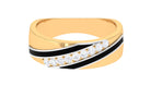 Certified Natural Diamond Mens Wedding Band with Black Enamel Natural - ( HI-SI ) - Rosec Jewels